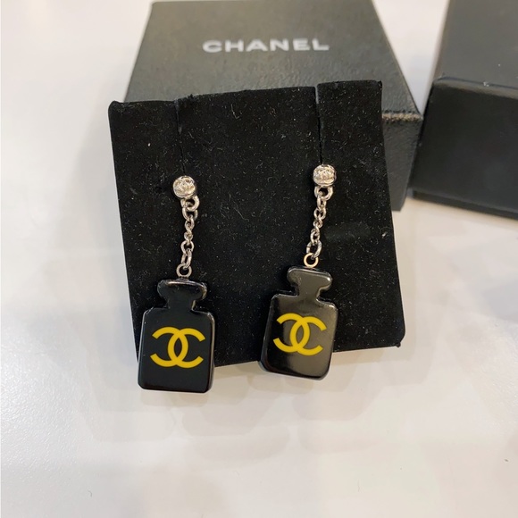 Chanel Ladies First CC Resin Perfume Bottle Earrings - Picture 2 of 3